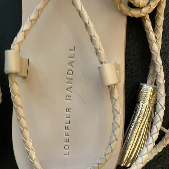 Loeffler Randall lace up beige size 8 sandals - Picture 2 of 5